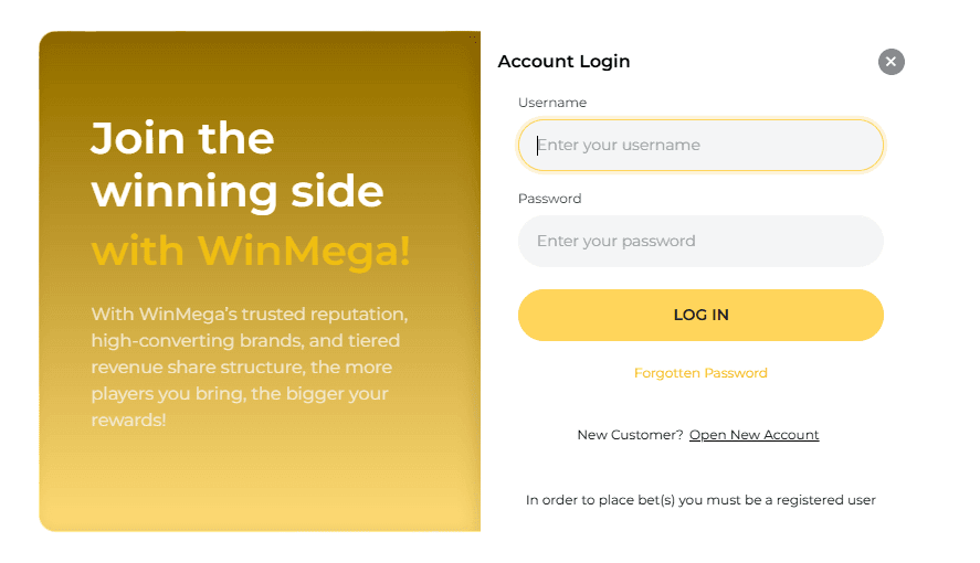 Login WinMega casino